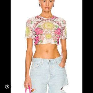 AFRM Isla Baby Tee in Pink Tarot S NWT | REVOLVE